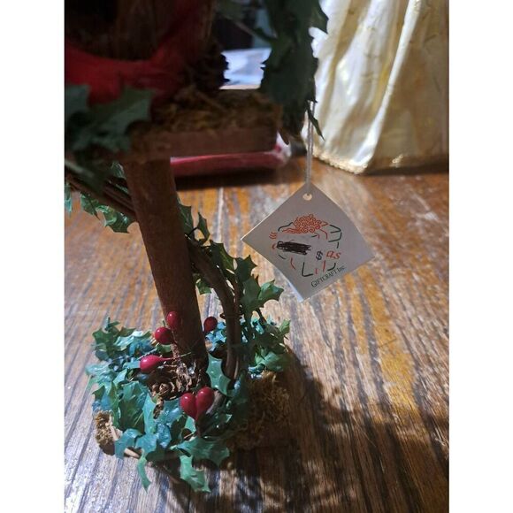 Vintage New Giftcraft Farmhouse Rustic Christmas Holiday Bird House Red Bird - Picture 4 of 10